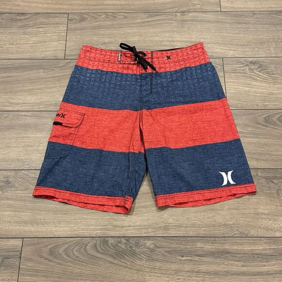 Hurley Board Shorts Swim Trunks Men’s 32 American Flag Phantom Unlined Red Blue - Picture 1 of 6
